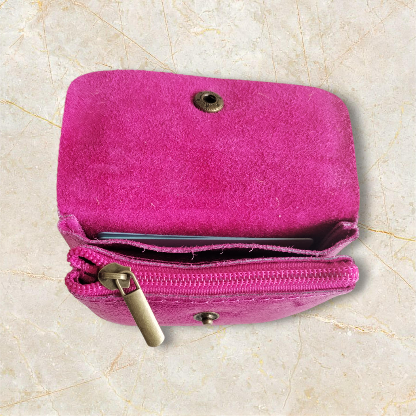 Porte-monnaie Cuir Fuchsia